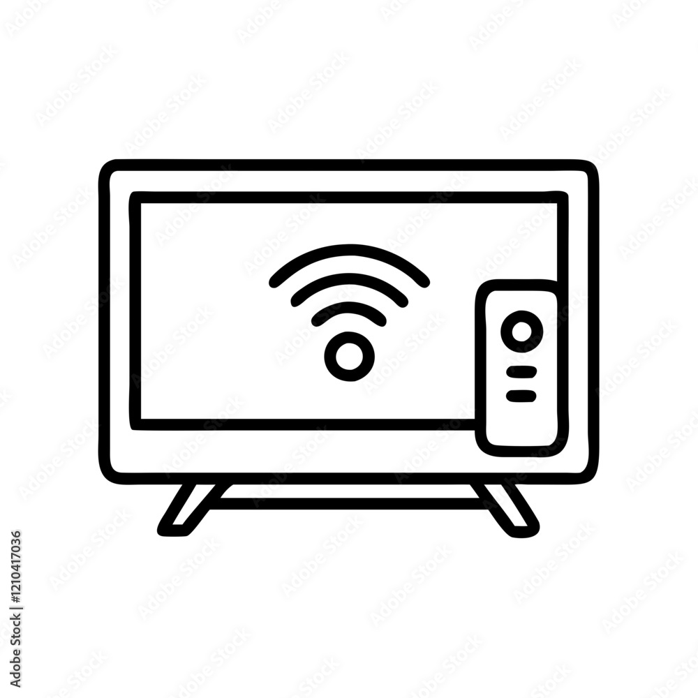 smart tv icon, smart tv line art - simple line art of smart tv, perfect for smart tv logos and icons smart tv icon, smart tv line art - simple line art of smart tv, perfect for smart tv logos and icons