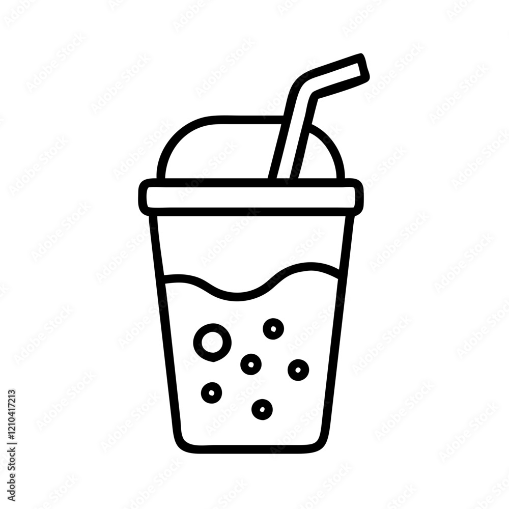 smoothie icon, smoothie line art - simple line art of smoothie, perfect for smoothie logos and icons