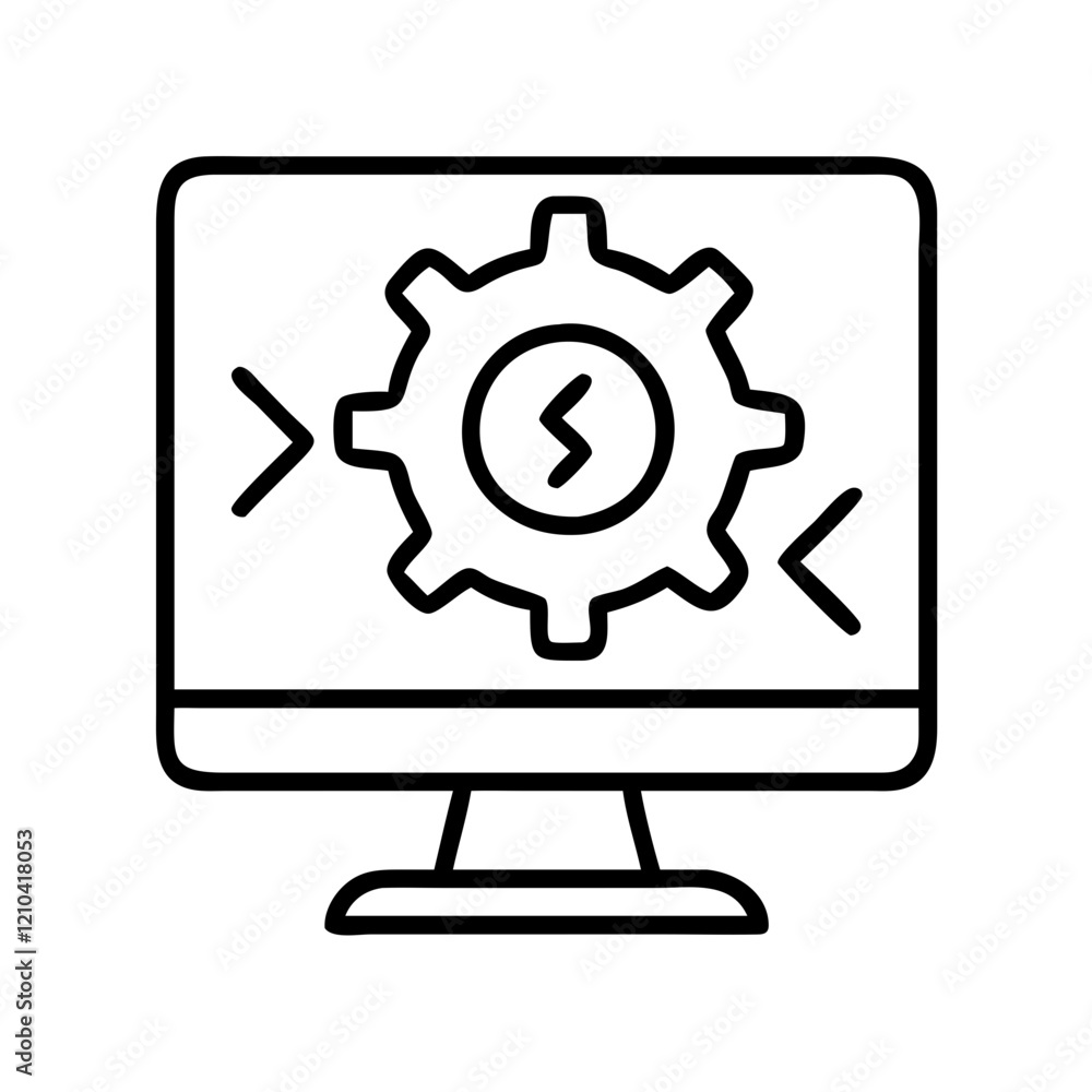 software development icon, software development line art - simple line art of software development, perfect for software development logos and icons software development icon, software development line art - simple line art of software development, perfect for software development logos and icons