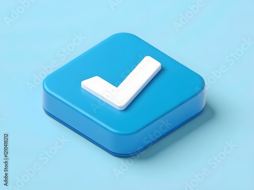 Validate icon isolated on elegant cyan blue diamond button abstract illustration
