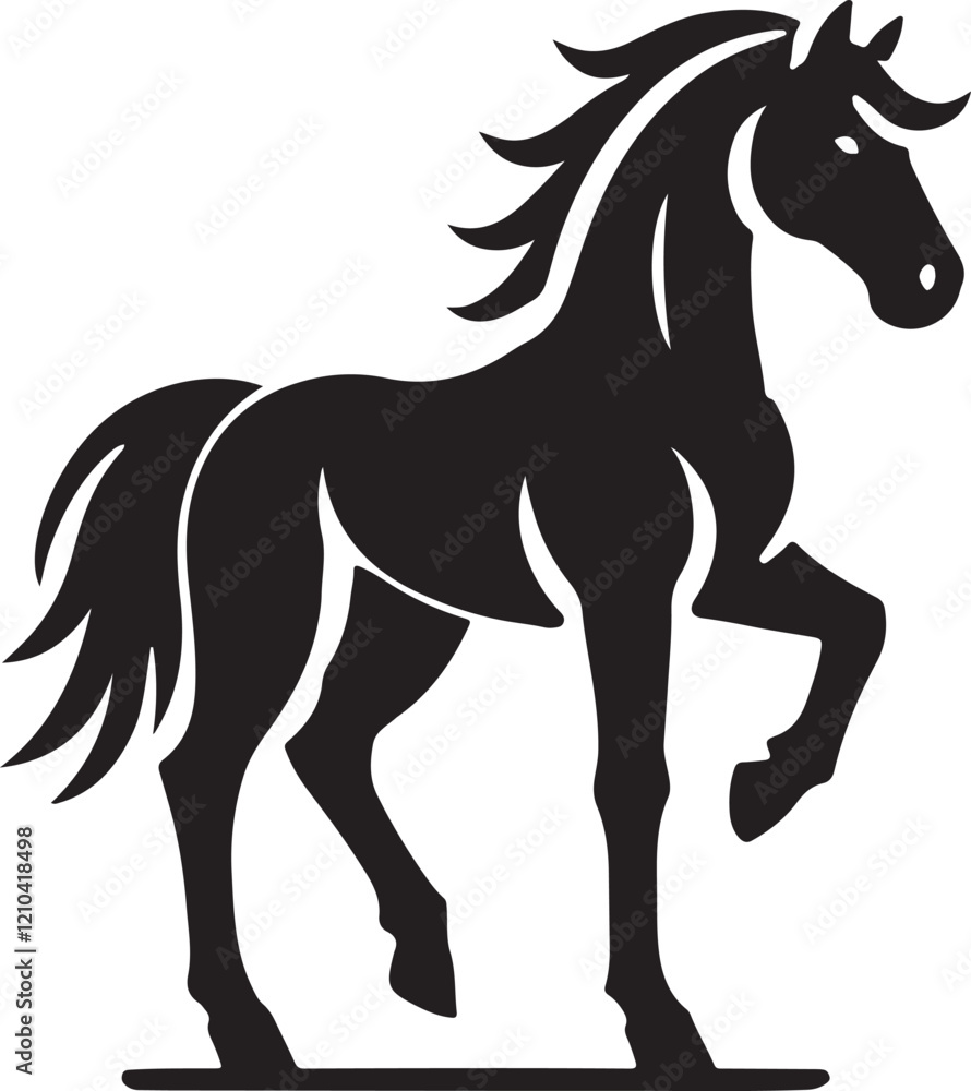 Horse icon silhouette vector with white background Horse icon silhouette vector with white background
