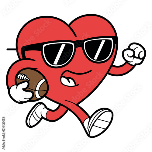 Heart American Football Valentines Day Boys 