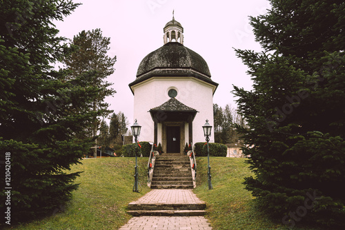 The famous Silent Night chapel (Stille Nacht Kapelle) in Oberndorf bei near Salzburg, Austria photo