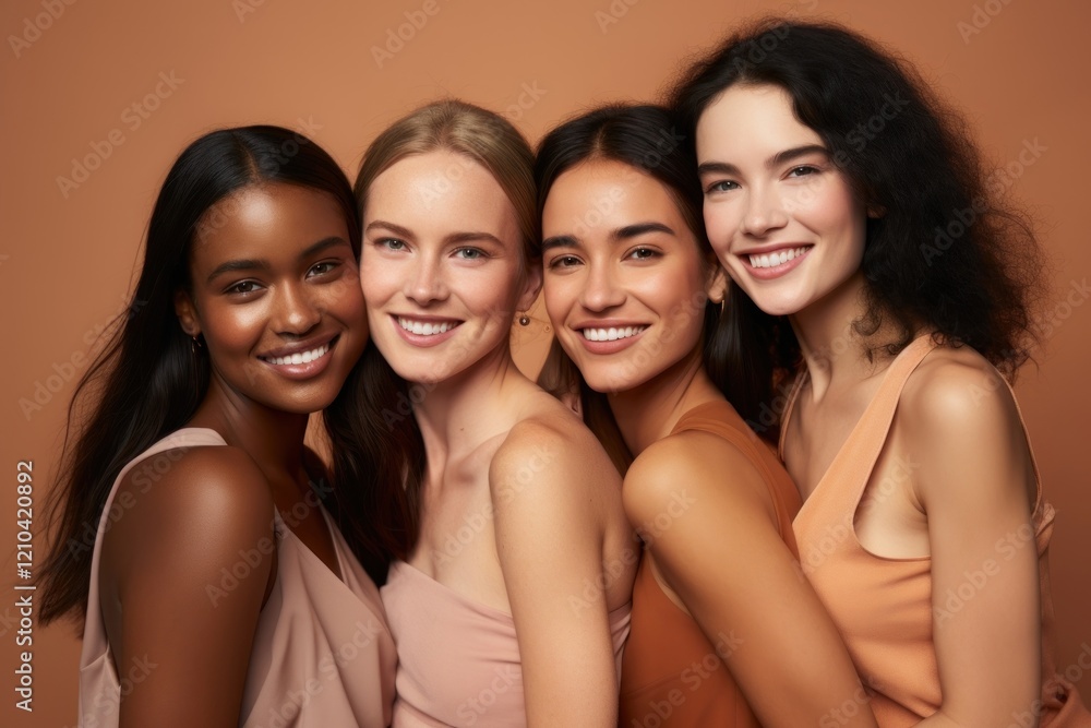 Women happy with makeup for cosmetic skincare portrait adult smile Women happy with makeup for cosmetic skincare portrait adult smile