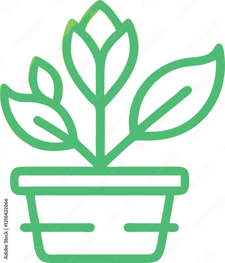 Rustic greenery logo featuring a potted plant Rustic greenery logo featuring a potted plant
