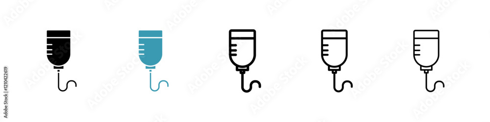 Chemotherapy icons vector pack in black and blue colors Chemotherapy icons vector pack in black and blue colors