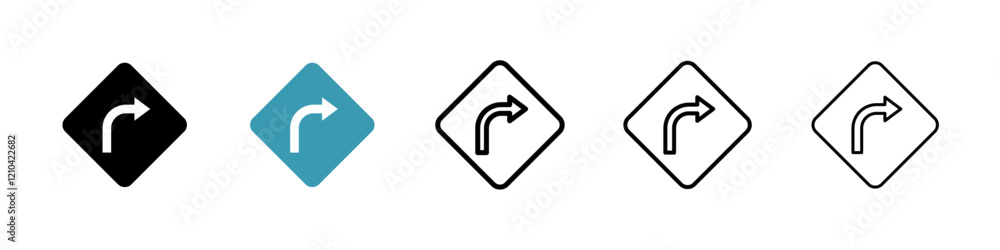 Directions icons vector pack in black and blue colors Directions icons vector pack in black and blue colors