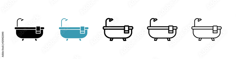 Bathroom icons vector pack in black and blue colors Bathroom icons vector pack in black and blue colors