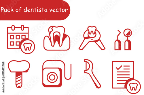 Pack of dentist vector 