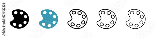 Palette icons vector pack in black and blue colors