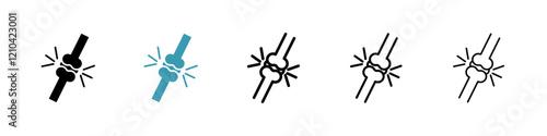 Joint icons vector pack in black and blue colors