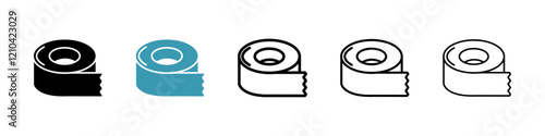Tape icons vector pack in black and blue colors