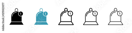 Notification icons vector pack in black and blue colors