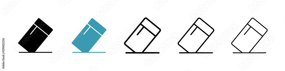 Eraser icons vector pack in black and blue colors Eraser icons vector pack in black and blue colors