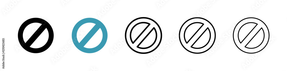 Forbidden icons vector pack in black and blue colors Forbidden icons vector pack in black and blue colors