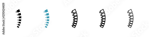 Spine icons vector pack in black and blue colors