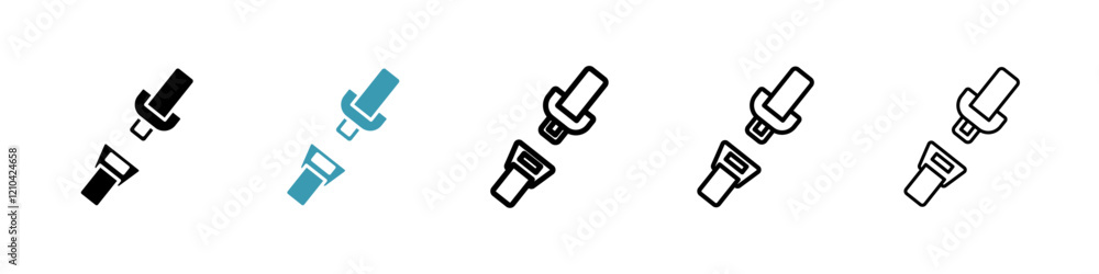 Seat Belt icons vector pack in black and blue colors Seat Belt icons vector pack in black and blue colors