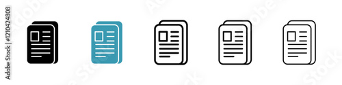News icons vector pack in black and blue colors