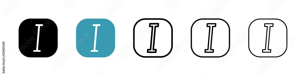 Italic button icons vector pack in black and blue colors Italic button icons vector pack in black and blue colors