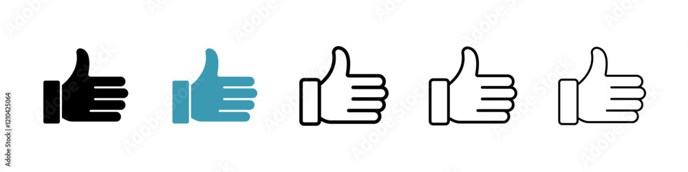 Like icons vector pack in black and blue colors Like icons vector pack in black and blue colors