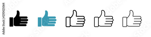Like icons vector pack in black and blue colors