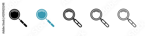 Loupe icons vector pack in black and blue colors