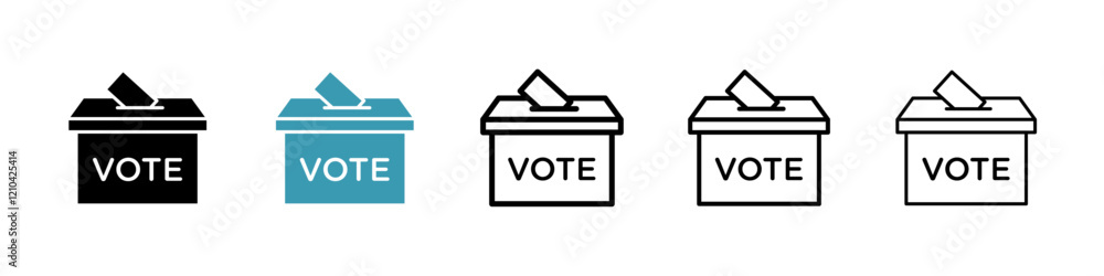 Voting icons vector pack in black and blue colors