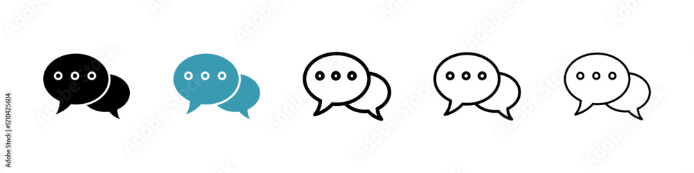 Speech bubble icons vector pack in black and blue colors Speech bubble icons vector pack in black and blue colors