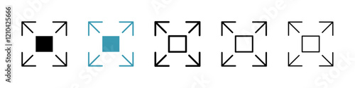 Full size icons vector pack in black and blue colors