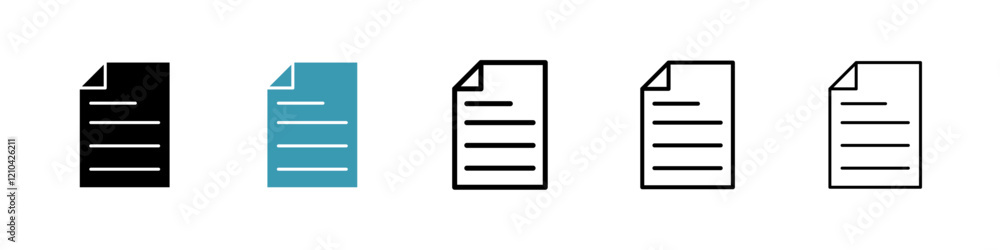 Document icons vector pack in black and blue colors Document icons vector pack in black and blue colors