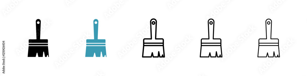 Paint brush icons vector pack in black and blue colors Paint brush icons vector pack in black and blue colors