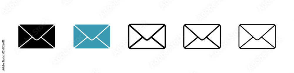 Mail icons vector pack in black and blue colors Mail icons vector pack in black and blue colors