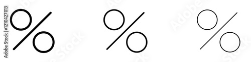 Percentage icons vector pack in black and blue colors