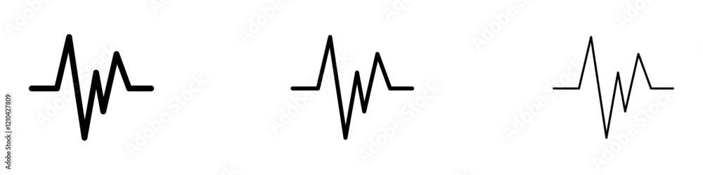 Pulse icons vector pack in black and blue colors Pulse icons vector pack in black and blue colors