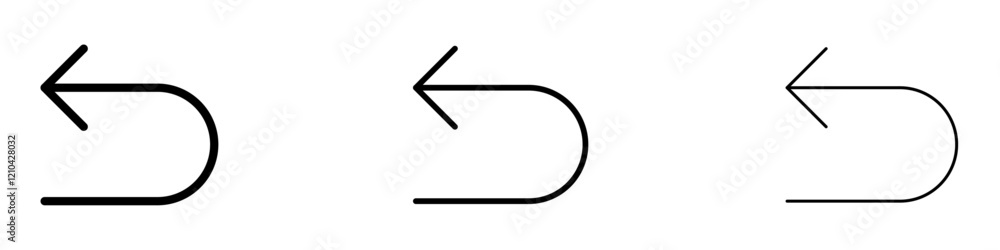 Undo icons vector pack in black and blue colors Undo icons vector pack in black and blue colors
