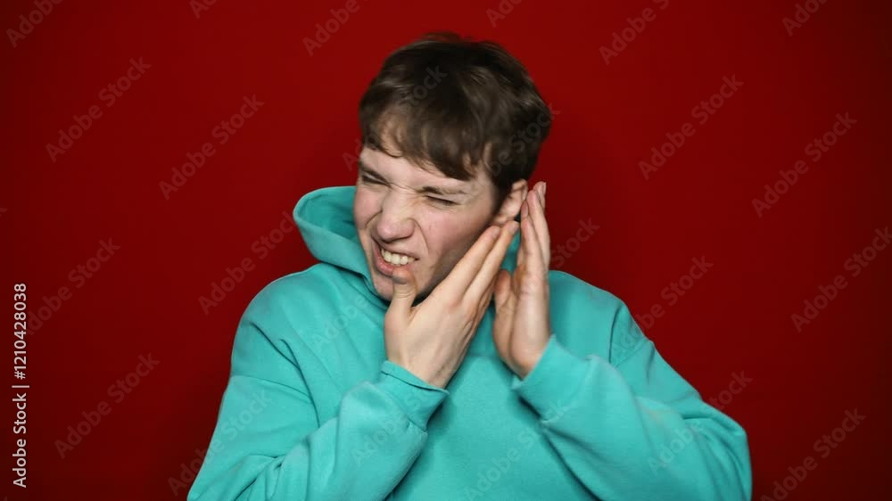Attractive young man with health problems. Attractive young man with health problems.