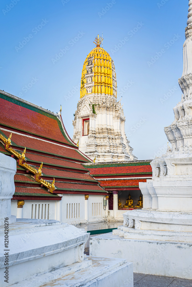 The temple's prang at Wat Phra Si Rattana Mahathat also colloquially referred to as Wat Yai is a Buddhist temple It is a major tourist is Public places in Phitsanulok,Thailand.