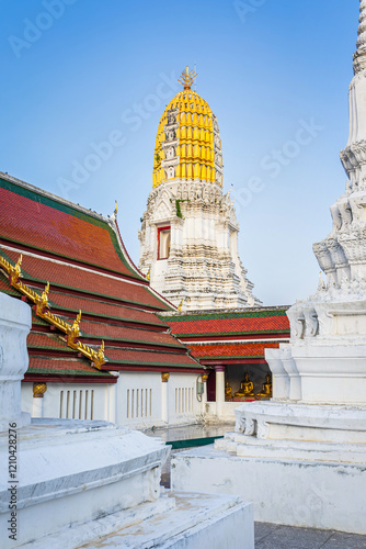 The temple's prang at Wat Phra Si Rattana Mahathat also colloquially referred to as Wat Yai is a Buddhist temple It is a major tourist is Public places in Phitsanulok,Thailand.