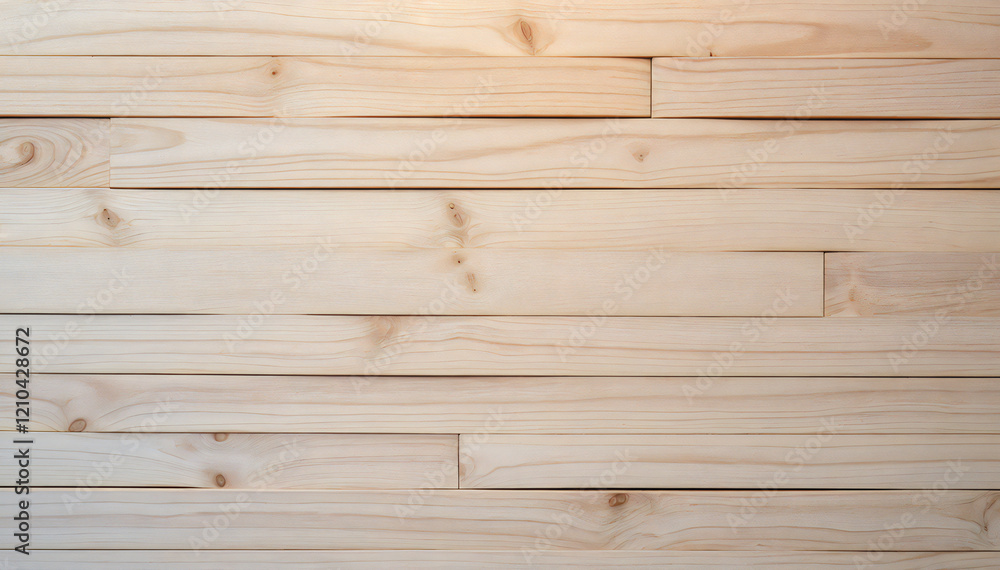 Fototapeta premium light wooden plank wall with horizontal patterns and natural wood grain 
