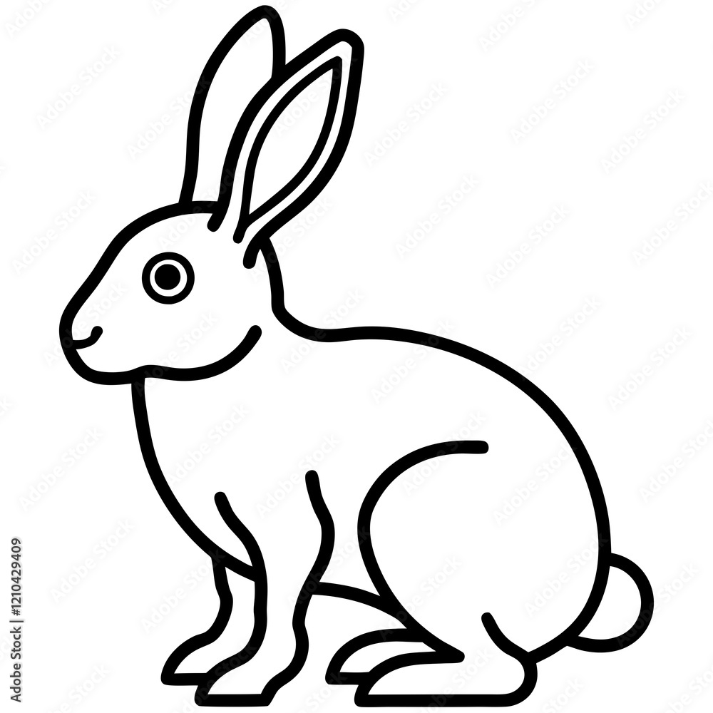 Obraz premium rabbit line art vector