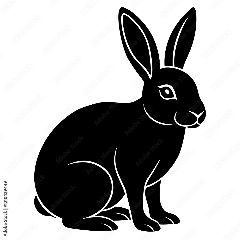 rabbit silhouette vector illustration rabbit silhouette vector illustration