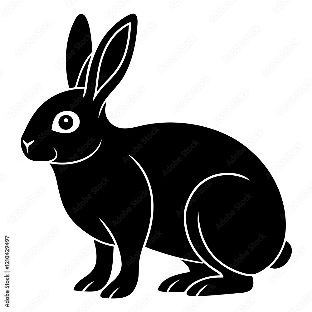 Obraz premium rabbit silhouette vector illustration