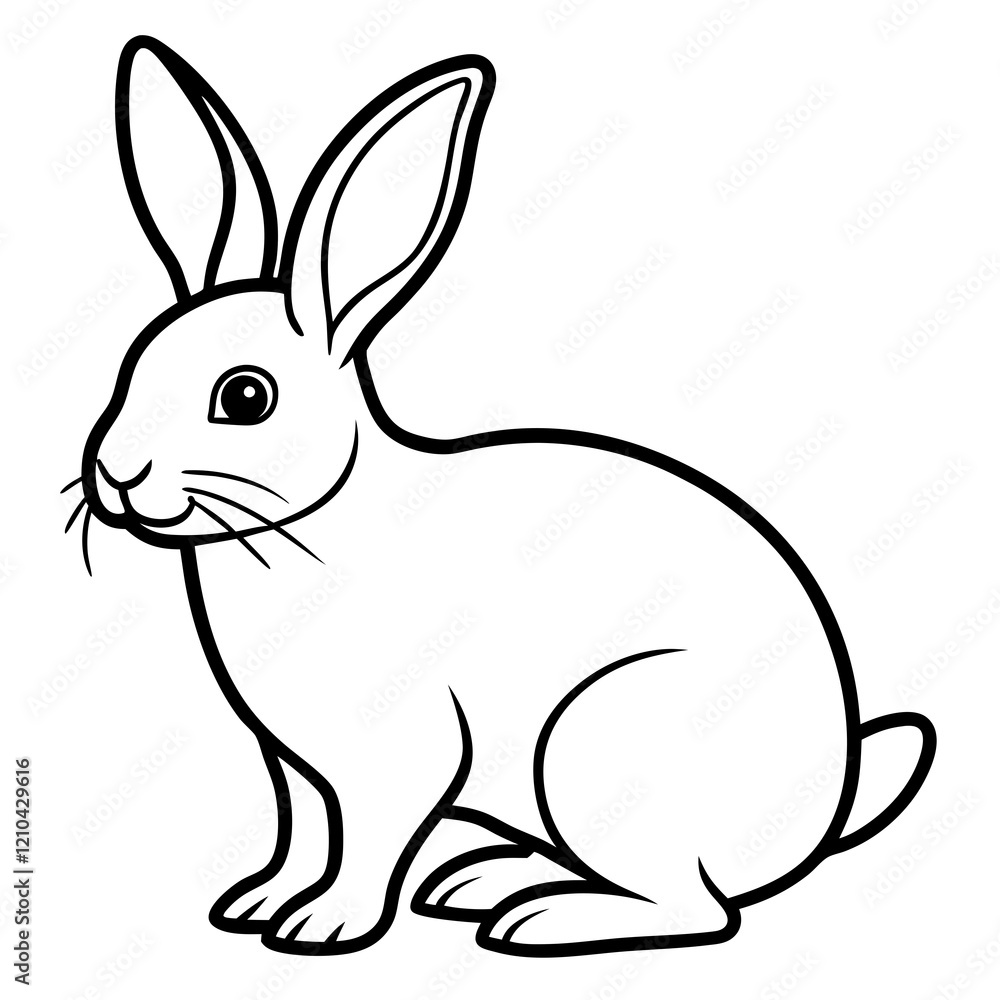 Fototapeta premium rabbit line art vector
