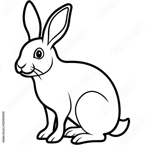 rabbit line art vector photo