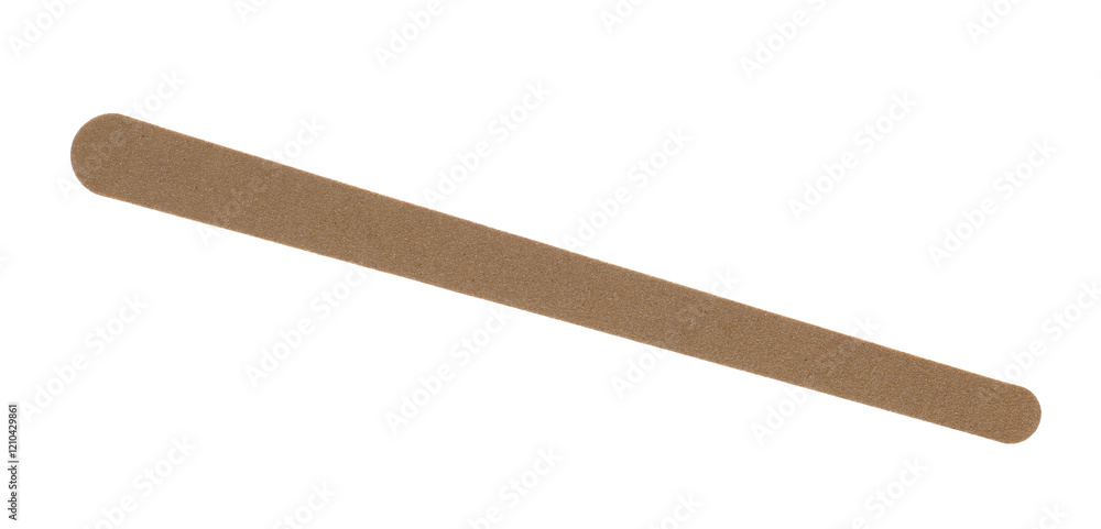 Brown nail file for manicure and pedicure, cosmetic emery board for women isolated on white
Brown nail file for manicure and pedicure, cosmetic emery board for women isolated on white