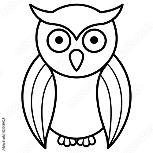 owl line art vector 
