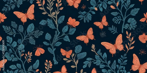seamless pattern with leaves