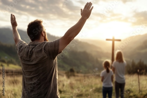 Religious faith portrayal: prayer concept, worship of god, sacred bible teachings, Christian ceremony, divine presence, church veneration, Jesus Christ devotion, spiritual worship, almighty belief.