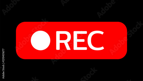 Rec icon camera video Red dot. recording sign vector illustration