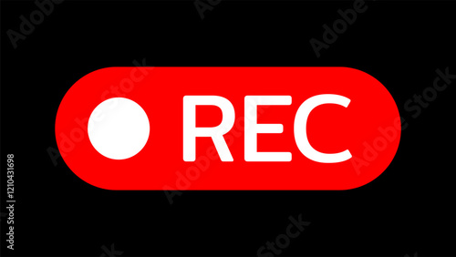 Rec icon camera video Red dot. recording sign vector illustration